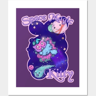 Space Magic Kitty Posters and Art